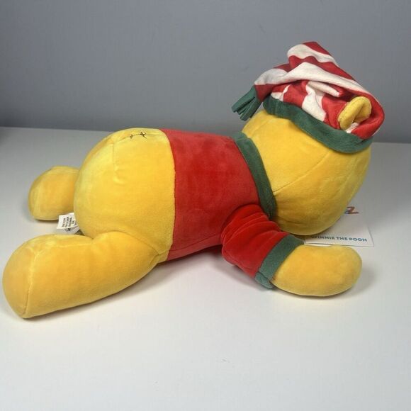 2022 Disney Parks Holiday Christmas Cuddleez Winnie The Pooh 13” Plush New - Picture 3 of 8